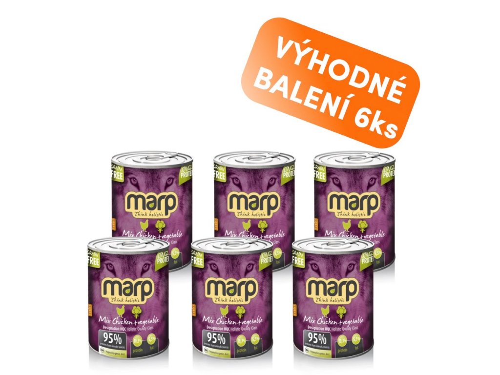 Marp Mix konzerva pro psy kuře+zelenina 6x400g