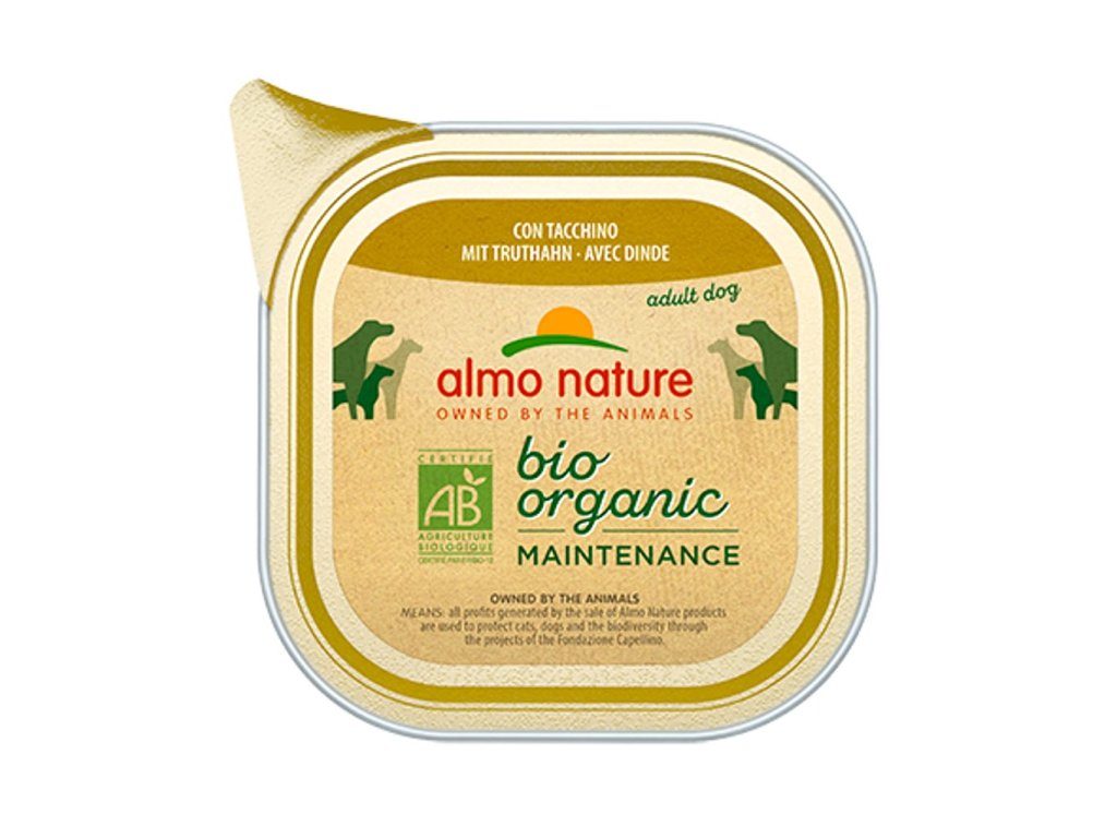 Almo Nature Bio Organic - vanička pro psy s krůtou 100g