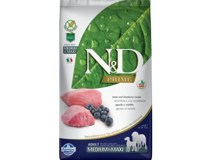 N&D PRIME Dog GF Lamb & Blueberry Adult Medium & Maxi 2,5 kg