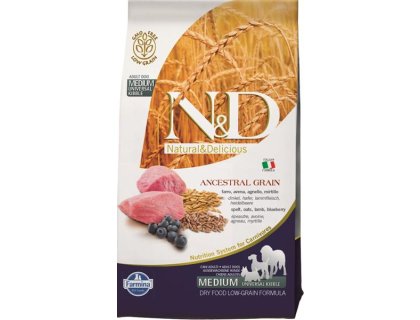 N&D ANCESTRAL GRAIN Dog LG Lamb, Spelt, Oats & Blueberry Adult Medium & Maxi 2,5 kg
