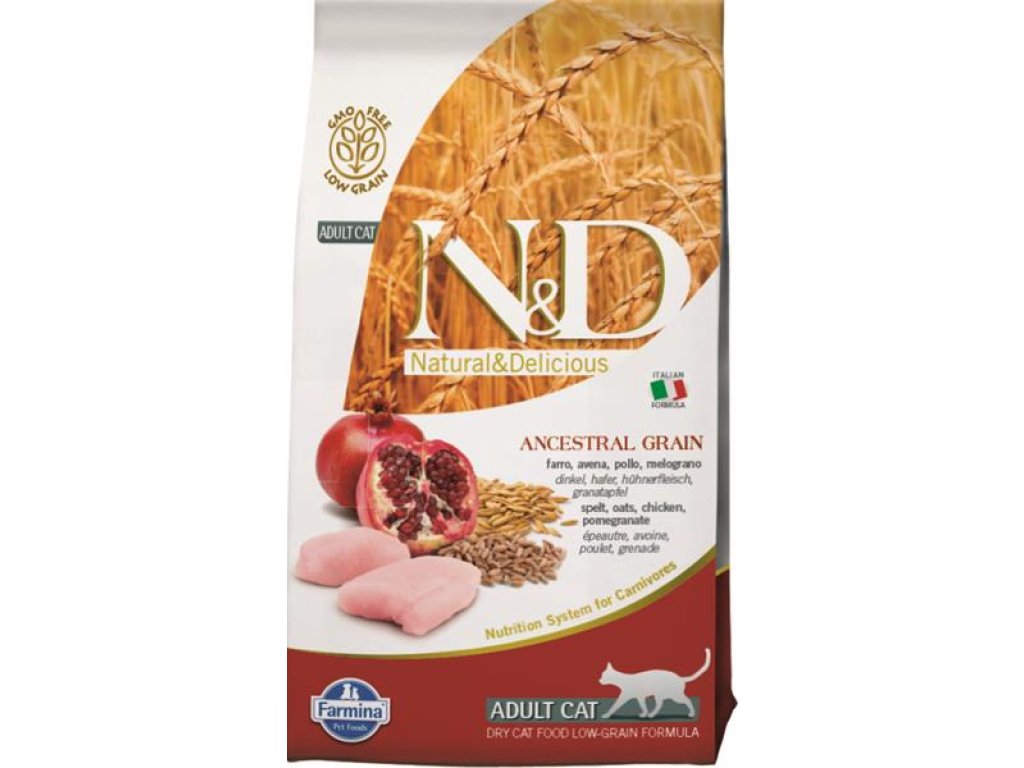 N&D ANCESTRAL GRAIN Cat LG Chicken, Spelt, Oats and Pomegranate Adult 1,5 kg