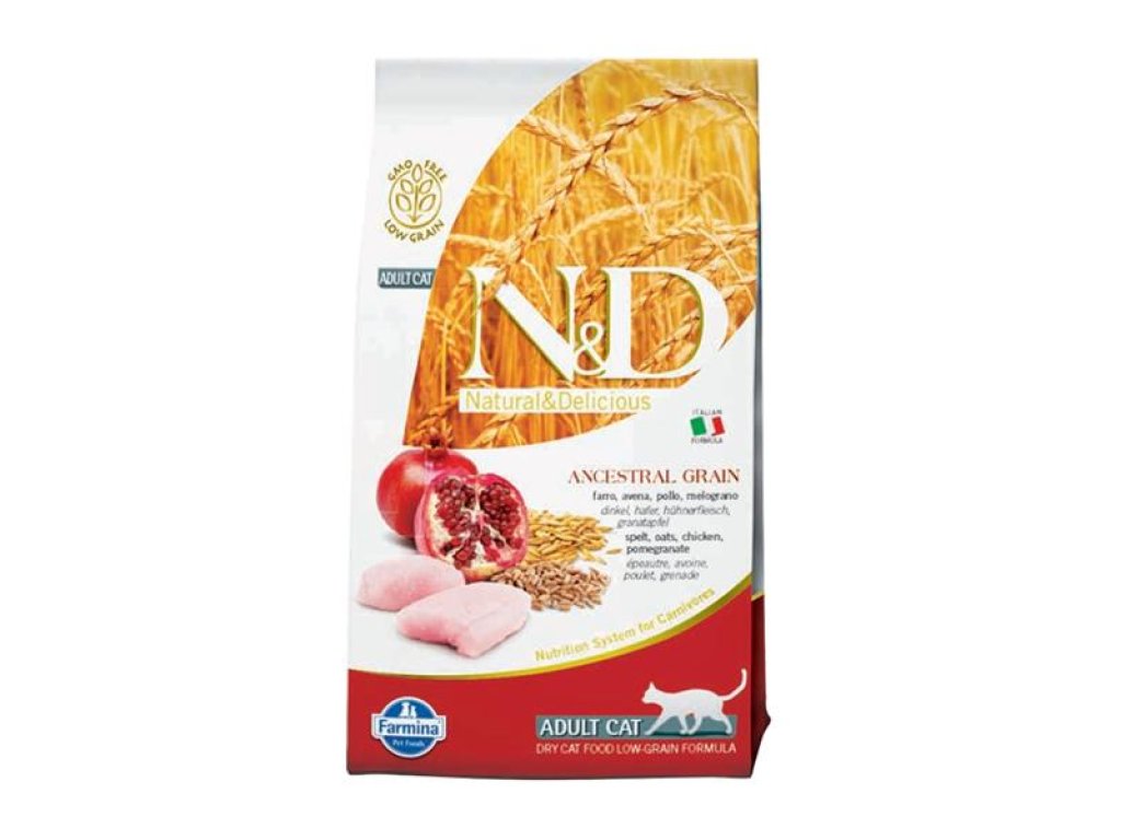 N&D ANCESTRAL GRAIN Cat LG Chicken, Spelt, Oats and Pomegranate Adult 10 kg