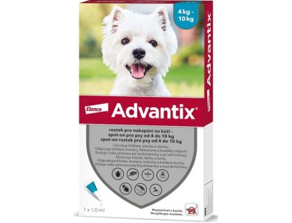Advantix S.O. pes 4-10kg a.u.v. modrozelený sol 1 x 1 ml