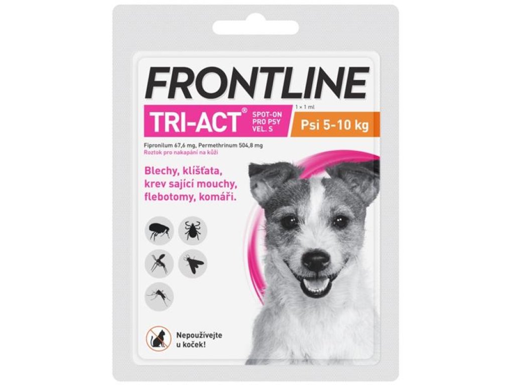 Frontline TRI-ACT spot-on dog S a.u.v. sol 1 x 1ml, 5-10kg