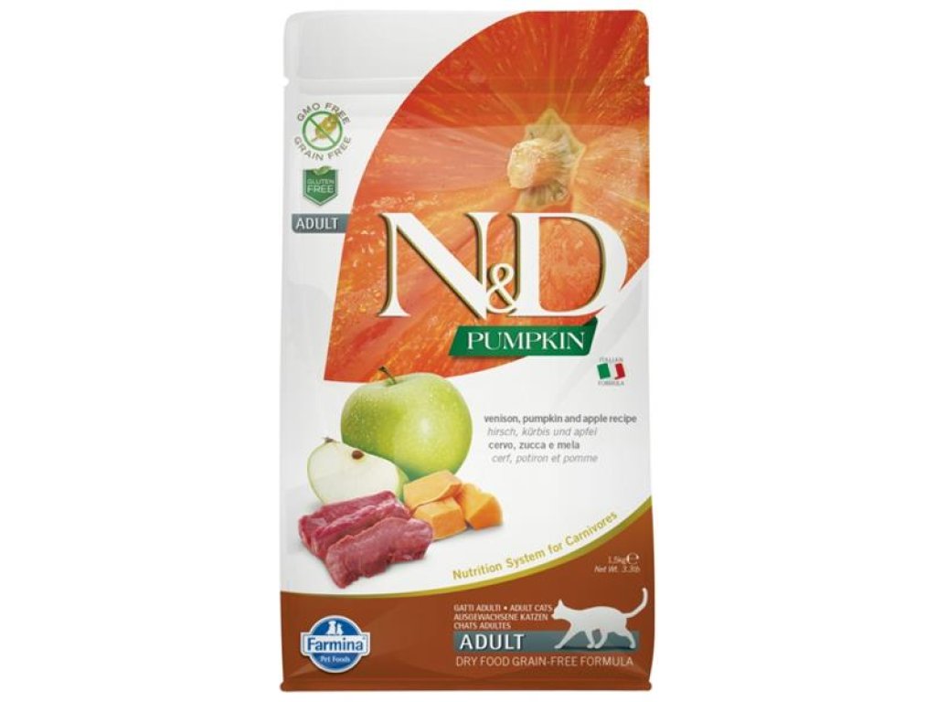 N&D PUMPKIN Cat GF Venison & Apple Adult 300 g