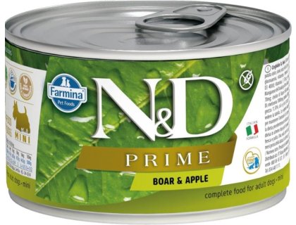N&D PRIME Dog konz. Wild Boar & Apple Mini 140 g