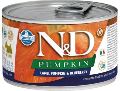 N&D PUMPKIN Dog konz. Lamb, Pumpkin & Blueberry Mini 140 g