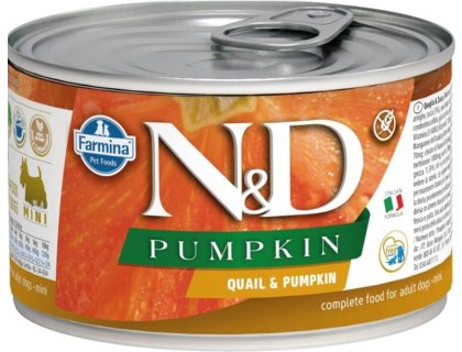 N&D PUMPKIN Dog konz. Quail & Pumpkin Mini 140 g
