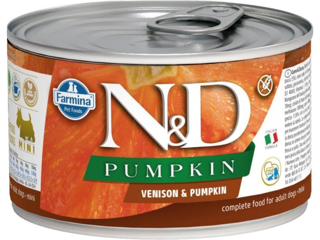 N&D PUMPKIN Dog konz. Venison & Pumpkin Mini 140 g