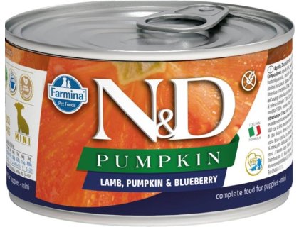 N&D PUMPKIN Dog konz. Lamb, Pumpkin & Blueberry Puppy Mini 140 g