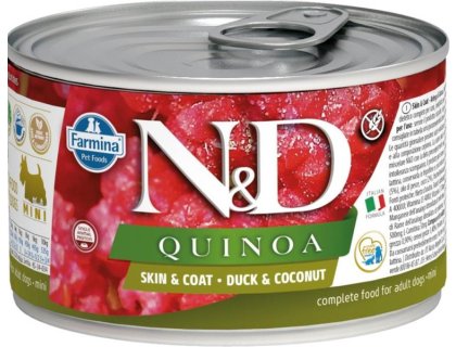 N&D QUINOA Dog konz. Duck & Coconut Mini 140 g