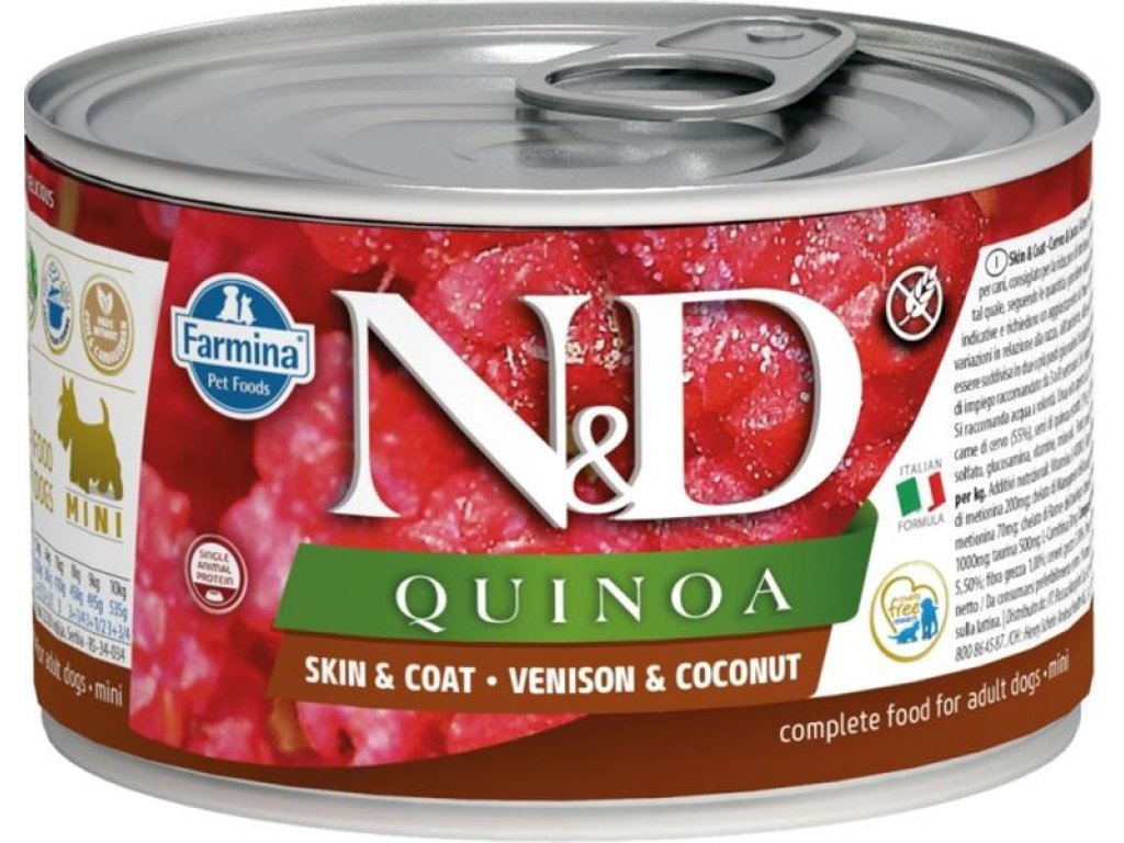 N&D QUINOA Dog konz. Venison & Coconut Mini 140 g