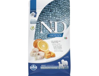 N&D OCEAN Dog GF Cod, Pumpkin & Orange Adult Medium & Maxi 2,5 kg