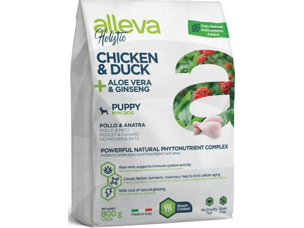 ALLEVA HOLISTIC Dog Dry Puppy/Junior Chicken Mini 800g