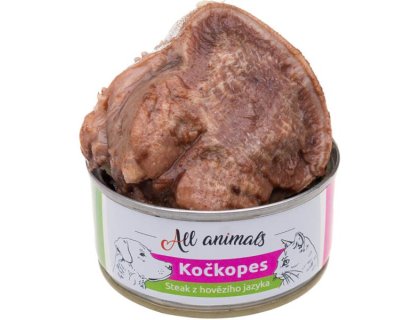 ALL ANIMALS Kočkopes konz.steak z hov.jazyka 100g