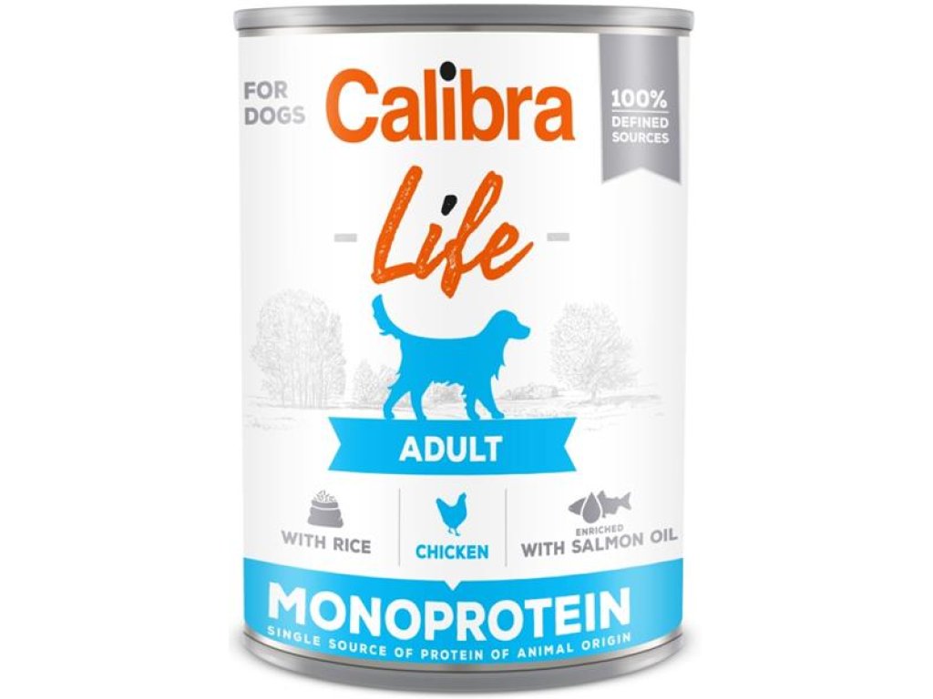 Calibra Dog Life konz. Adult Chicken with rice 400g