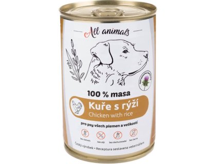 ALL ANIMALS konz. pro psy kuř.maso ml.s rýží 400g