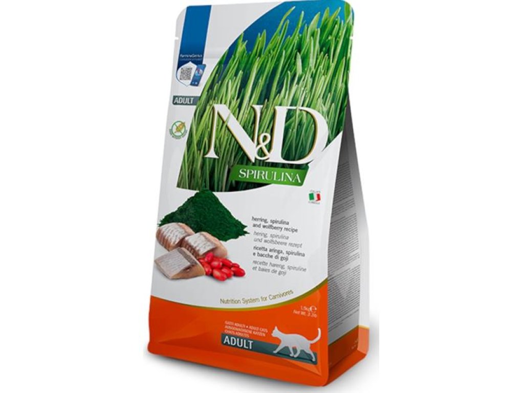 N&D SPIRULINA Cat GF Herring & Wolfberry Adult 1,5 kg