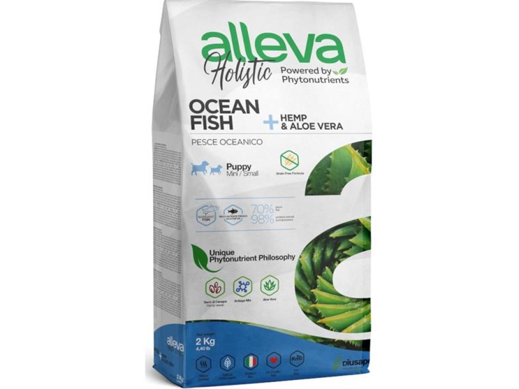 ALLEVA HOLISTIC Dog Dry Puppy/Junior Fish Mini 2kg