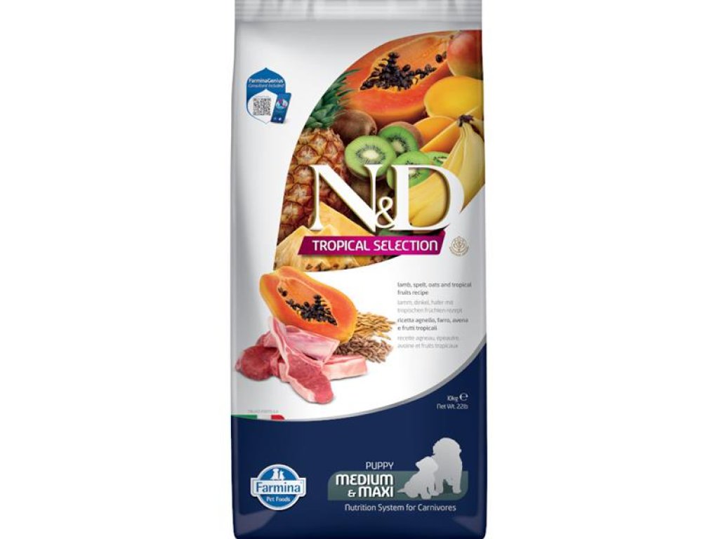 N&D TROPICAL SELECTION Dog LG Lamb Puppy Medium & Maxi 10 kg