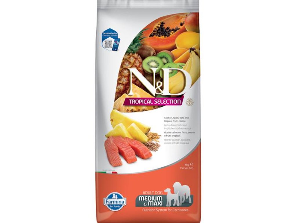N&D TROPICAL SELECTION Dog LG Salmon Adult Medium & Maxi 10 kg