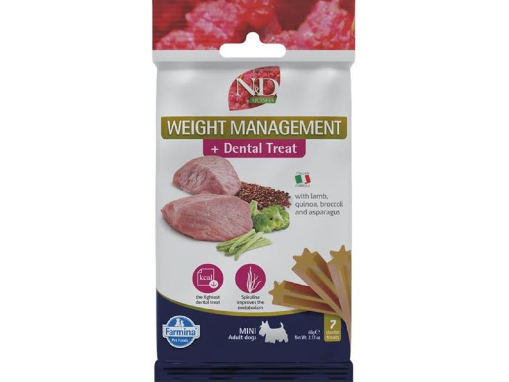 N&D QUINOA Dog Dental Snack Weight Lamb Mini 60 g