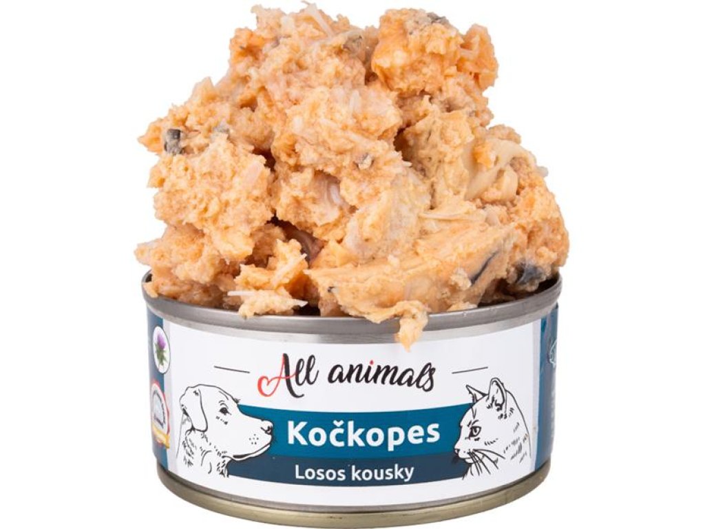 ALL ANIMALS Kočkopes konz. Losos kousky 90g