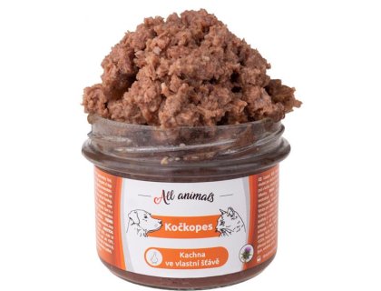 ALL ANIMALS Kočkopes sklo Kachna ve vl. šťávě 200g