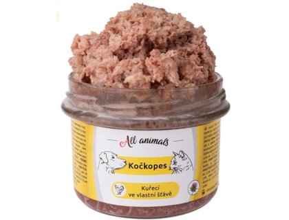 ALL ANIMALS Kočkopes sklo Kuře ve vl. šťávě 200g