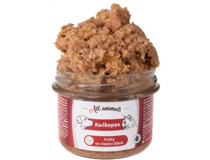 ALL ANIMALS Kočkopes sklo Krůta ve vl. šťávě 200g