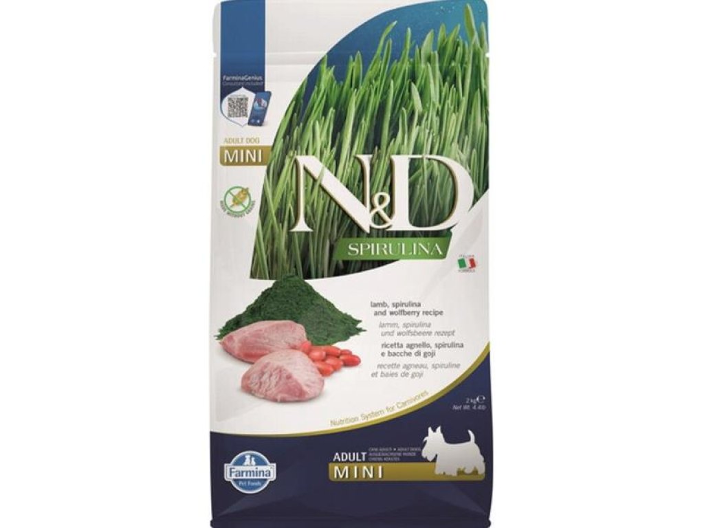 N&D SPIRULINA Dog GF Lamb & Wolfberry Adult Mini 2 kg