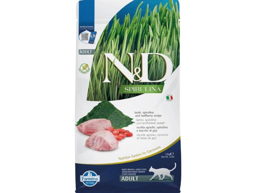 N&D SPIRULINA Cat GF Lamb & Wolfberry Adult 1,5 kg