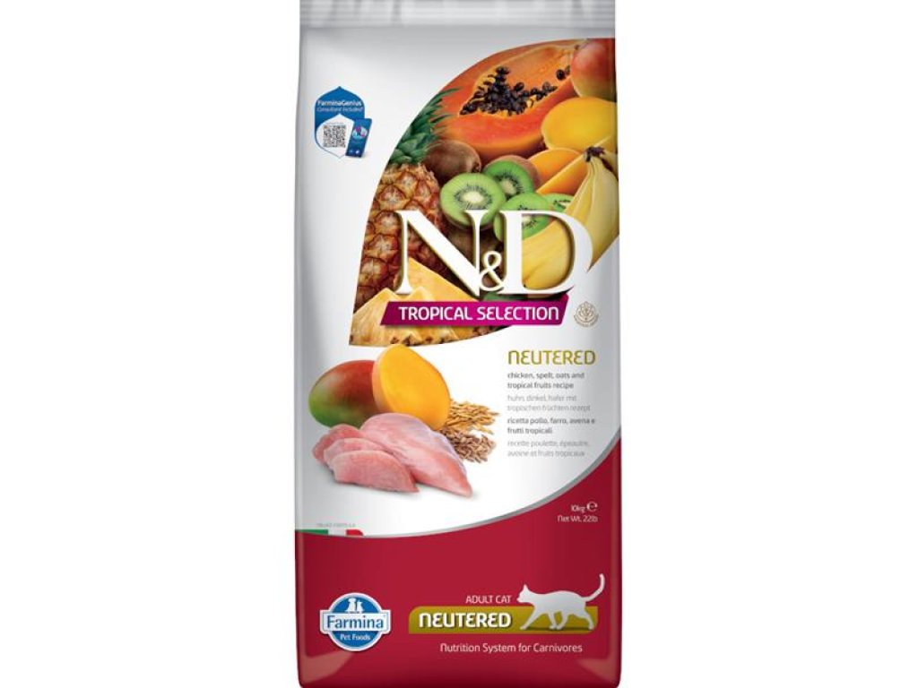 N&D TROPICAL SELECTION Cat LG Chicken Neutered 10 kg