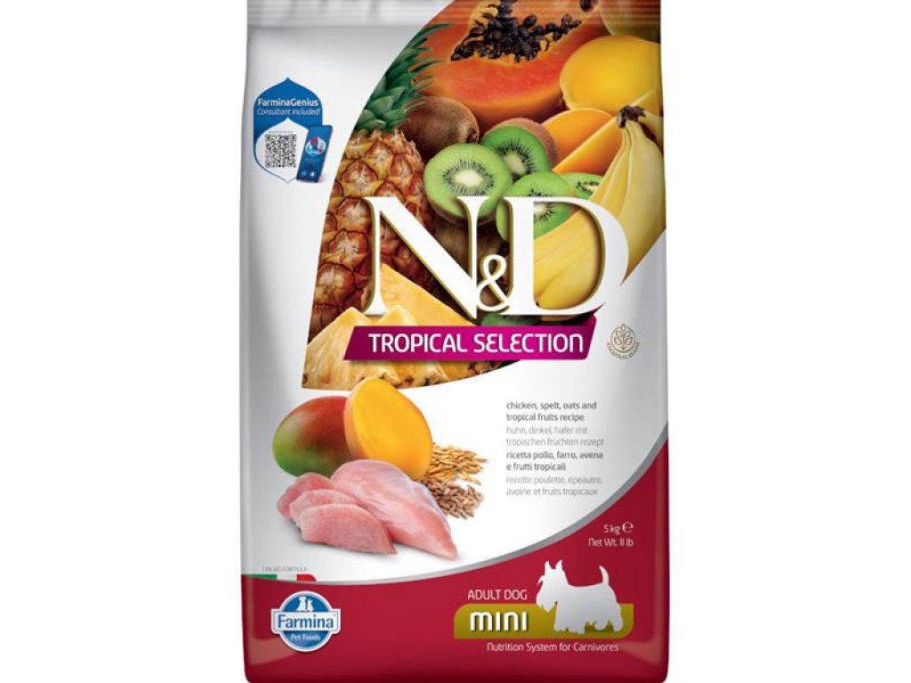 N&D TROPICAL SELECTION Dog LG Chicken Adult Mini 5 kg