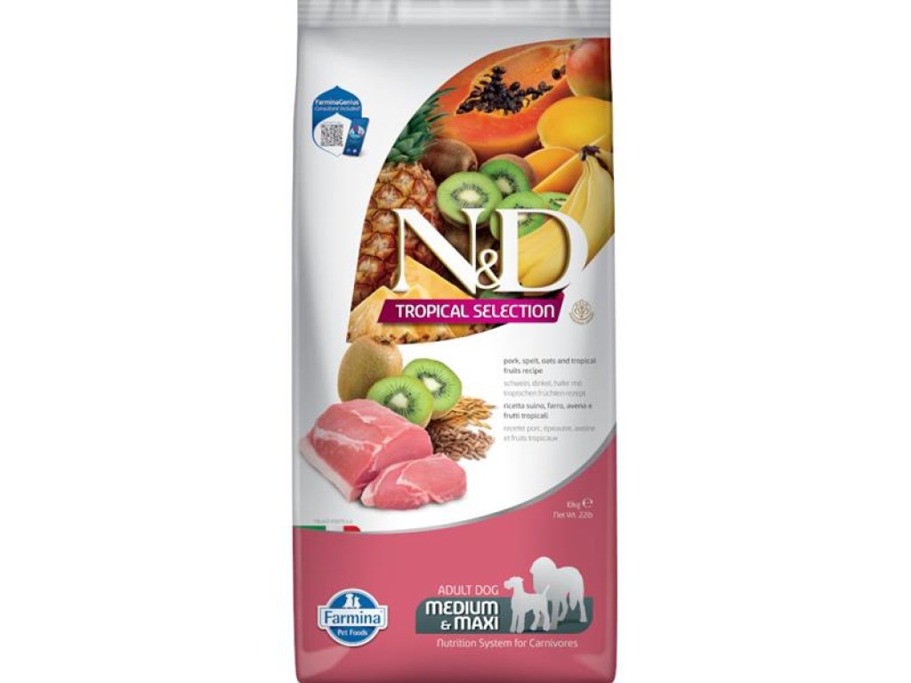 N&D TROPICAL SELECTION Dog LG Pork Adult Medium & Maxi 10 kg