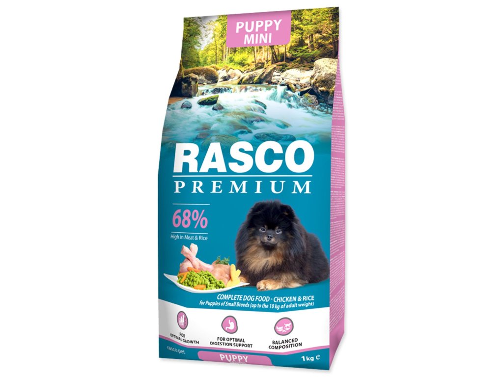Krmivo Rasco Premium Puppy Mini kuře s rýží 1kg