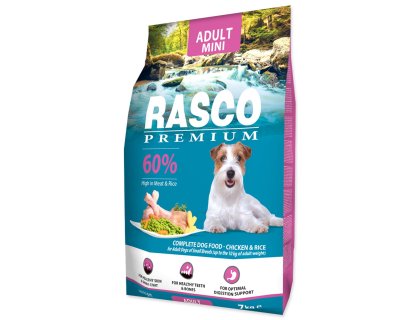 Krmivo Rasco Premium Adult Mini kuře s rýží 7kg