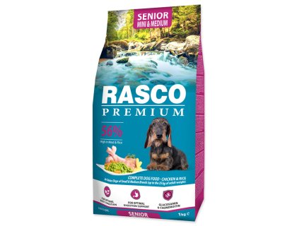 Krmivo Rasco Premium Senior Mini & Medium kuře s rýží 1kg