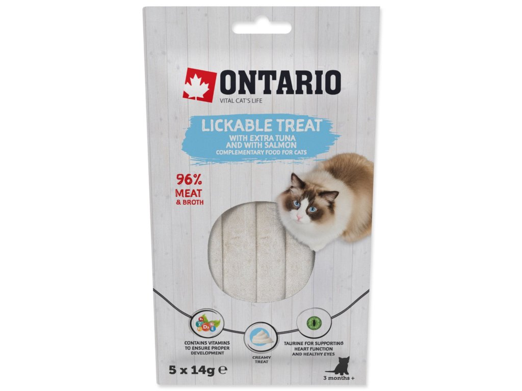 Pochoutka Ontario lízací extra tuňák a losos 5x14g