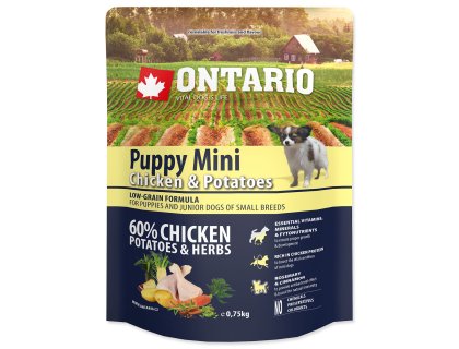 Krmivo Ontario Puppy Mini Chicken & Potatoes 0,75kg