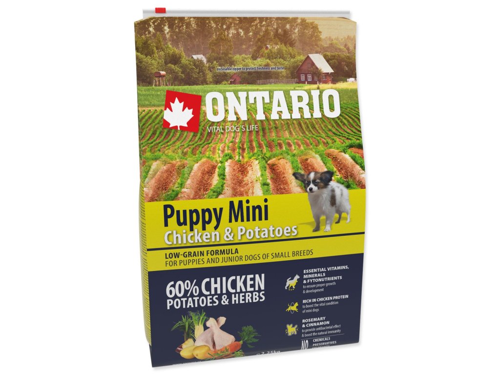 Krmivo Ontario Puppy Mini Chicken & Potatoes 2,25kg