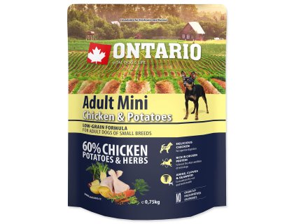 Krmivo Ontario Adult Mini Chicken & Potatoes 0,75kg