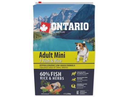 Krmivo Ontario Adult Mini Fish & Rice 2,25kg