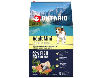 Krmivo Ontario Adult Mini Fish & Rice 6,5kg