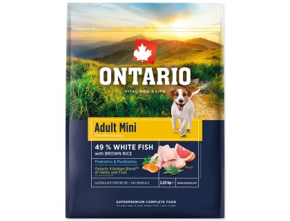 Krmivo Ontario Adult Mini Fish & Brown Rice 2,25kg