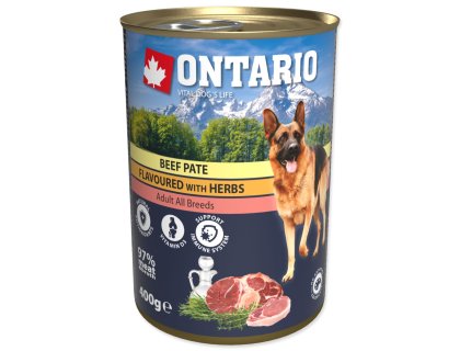 Konzerva Ontario hovězí s bylinkami, paté 400g