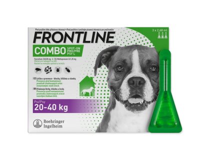 FRONTLINE COMBO spot-on pro psy L  (20-40 kg) - 3 ks !