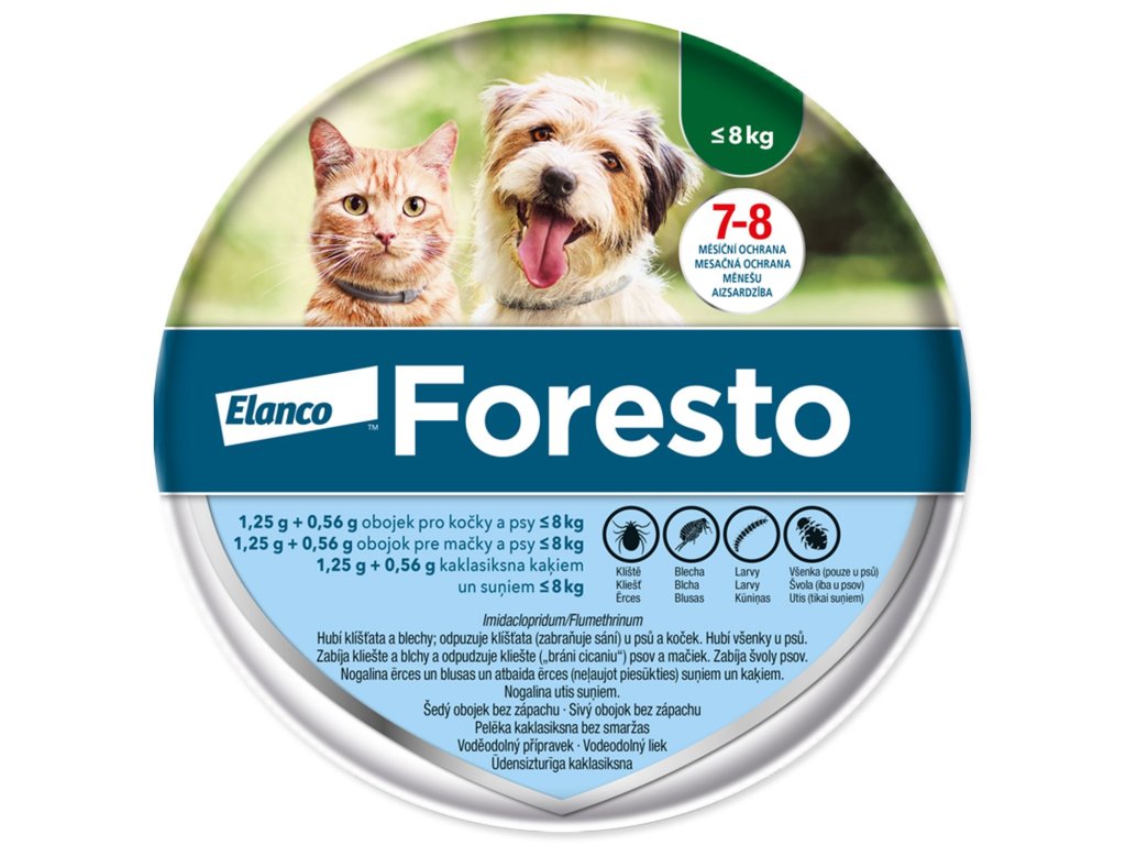 Obojek Foresto antiparazitní kočka a malý pes 38cm !