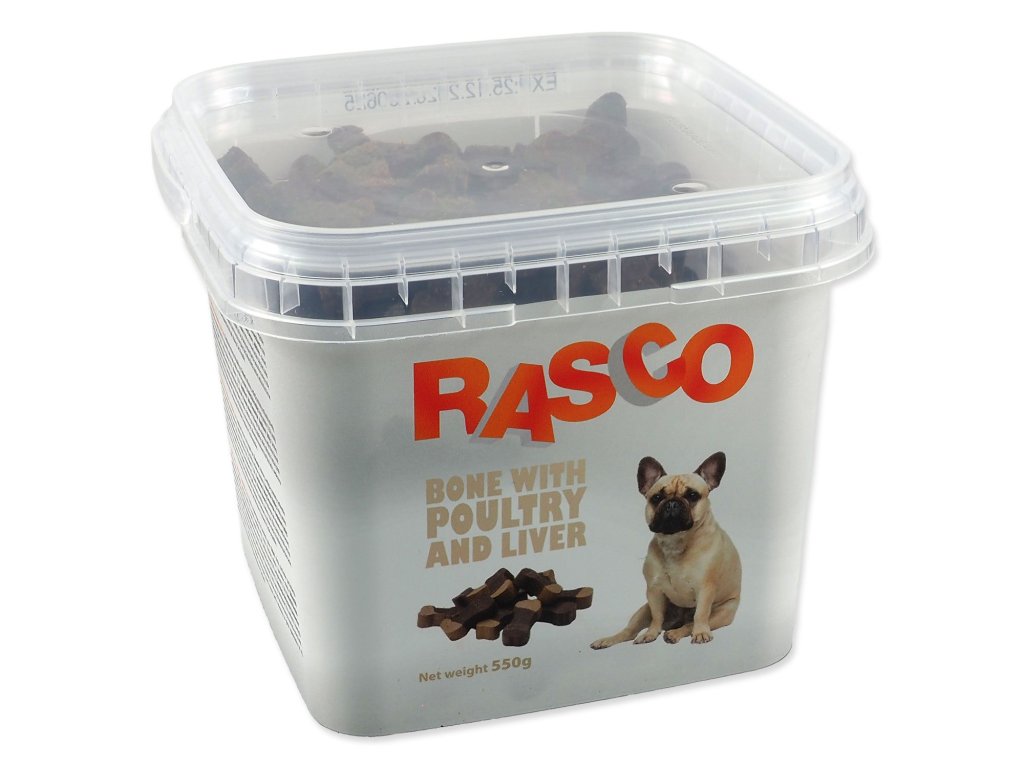 Pochoutka Rasco drůbeží kost s játry 2,5cm 550g