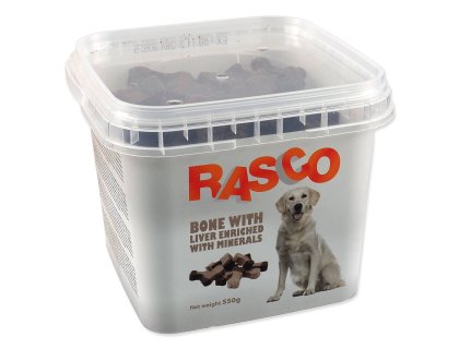 Pochoutka Rasco kost kalciová s játry 2,5cm 550g